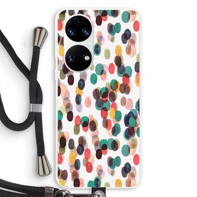 Tropical Dots: Huawei P50 Transparant Hoesje met koord
