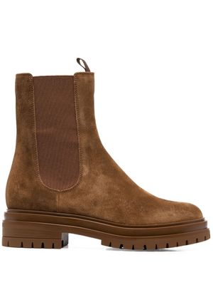 Gianvito Rossi bottines chelsea en daim - Marron
