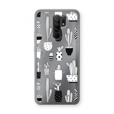 Cactusmotief: Xiaomi Redmi 9 Transparant Hoesje
