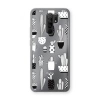 Cactusmotief: Xiaomi Redmi 9 Transparant Hoesje