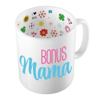 Cadeau koffie/thee mok voor mama - blauw - bonus mama - keramiek - 300 ml - Moederdag   -