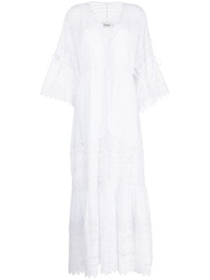 Charo Ruiz Ibiza robe longue Margherita à empiècements en dentelle - Blanc