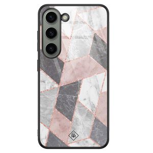 Samsung Galaxy S23 glazen hardcase - Stone grid