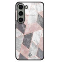 Samsung Galaxy S23 glazen hardcase - Stone grid Samsung Galaxy S23 glazen hardcase - Stone grid