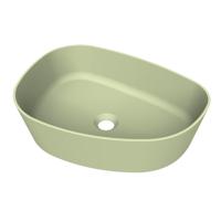 Arcqua Rocker waskom - opbouw - organisch links - 50x37cm - mat pastel groen WAS709539 Arcqua Rocker waskom - opbouw - organisch links - 50x37cm - mat pastel groen WAS709539