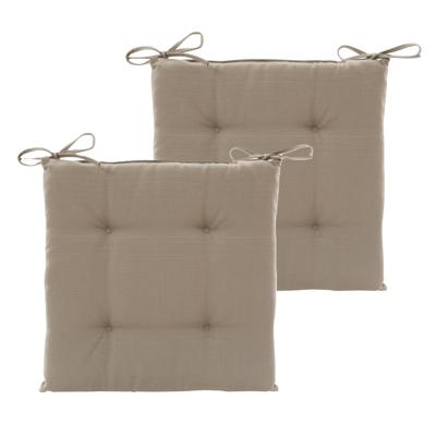 Hespiride Stoelkussen Altea - 2x - 40 x 40 cm - lichtbruin - polyester - tuinkussen