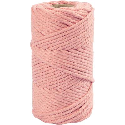 Creativ Company Macramé koord, l: 55 m, d 4 mm, roze, 330 gr/ 1 rol