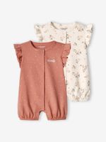 Set van 2 'lovely' jumpsuits voor baby's rouge - thumbnail