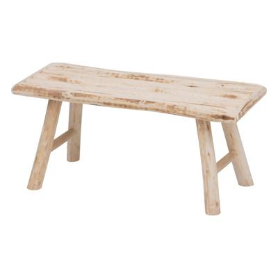 Home & Styling zit krukje - bijzet bankje tafeltje - hout - naturel kleur - L70 x B26 x H31 cm