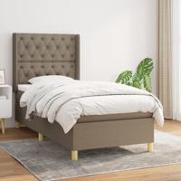 Boxspring met matras stof taupe 80x200 cm