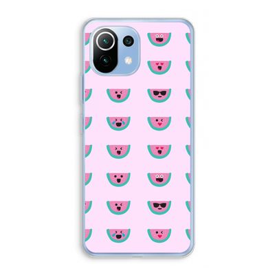 Smiley watermeloenprint: Xiaomi Mi 11 Lite Transparant Hoesje