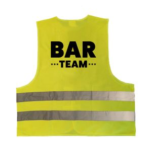 Bar team personeel vestje / hesje geel met reflecterende strepen voor volwassenen