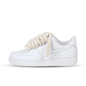 Nike Air Force 1 Low Rope Laces Beige Custom