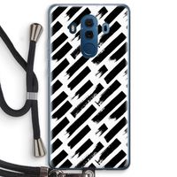Zwarte vegen: Huawei Mate 10 Pro Transparant Hoesje met koord Zwarte vegen: Huawei Mate 10 Pro Transparant Hoesje met koord