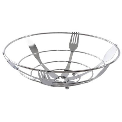 fruitschaal - zilver - metaal - 26 cm - rond - fruitmand