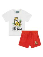 Kenzo Kids ensemble haut-short en coton à logo imprimé - Blanc - thumbnail