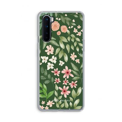 Botanical green sweet flower heaven: OnePlus Nord Transparant Hoesje