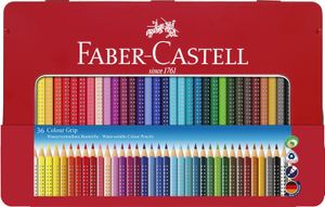 Faber Castell FC-112435 Kleurpotlood Faber-Castell GRIP Metalen Etui A 36 Stuks