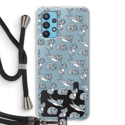 Poezen: Samsung Galaxy A32 4G Transparant Hoesje met koord