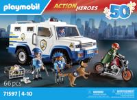 PLAYMOBIL Action Heroes - Geldtransporteur Constructiespeelgoed - thumbnail