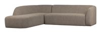 BePureHome Hoekbank 'Sloping' Links, kleur Lichtbruin Melange