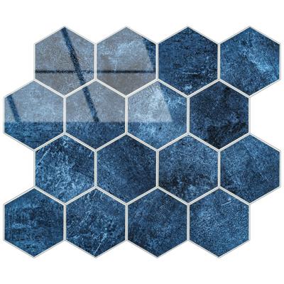 Zelfklevende Mozaïek Tegel - Afimera Blue Marble Hexagon - Blauw - 29.2x25.4x3.3mm