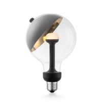 Design LED Lichtbron Move Me - Zwart/Goud - G120 Sphere LED lamp - 12/12/18.6cm - Met verstelbare diffuser via magneet - geschikt voor E27 fitting - Dimbaar - 5W 400lm 2700K - warm wit licht