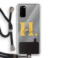 Amber Script: Samsung Galaxy S20 Transparant Hoesje met koord