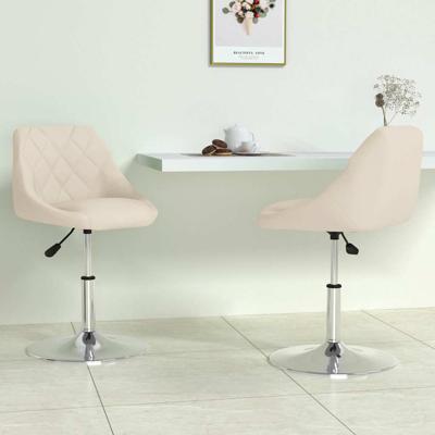 Eetkamerstoelen draaibaar 2 st fluweel crmekleurig