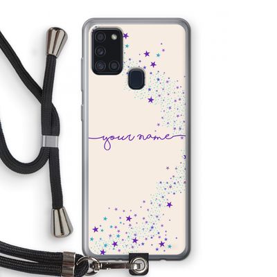 Sterren: Samsung Galaxy A21s Transparant Hoesje met koord