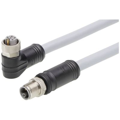 Molex 1205010113 Sensor/actuator connector, geassembleerd M12 Aantal polen (sensoren): 5 Bus, haaks, Stekker, recht 10 m 1 stuk(s) Bag