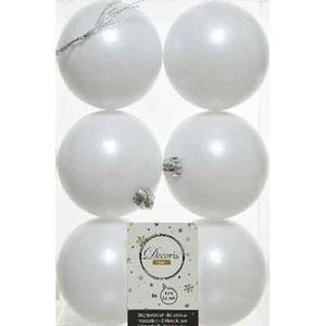 42x Winter witte kerstballen 8 cm kunststof mat