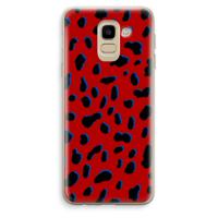 Red Leopard: Samsung Galaxy J6 (2018) Transparant Hoesje