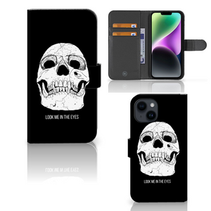 Telefoonhoesje met Naam iPhone 15 Skull Eyes