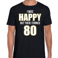 Verjaardag cadeau t-shirt 80 jaar - happy 80 zwart voor heren - thumbnail