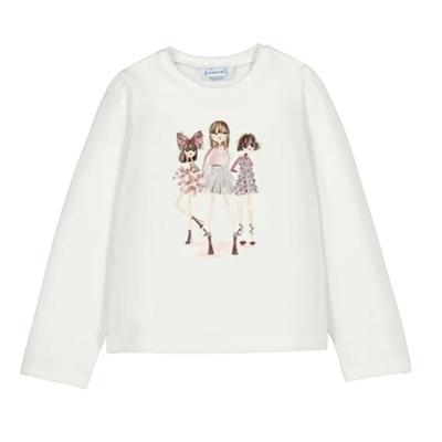 Mayoral creme T-shirtje meisjes print
