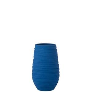 J-Line vaas Fiesta - keramiek - blauw - large - 40 cm hoog