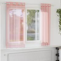 VidaXL Gordijnen voile met doorvoertules 2 st 140x175 cm roze