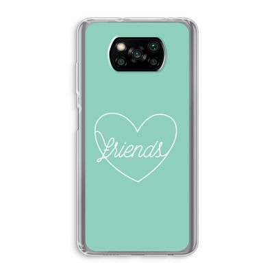 Friends heart pastel: Xiaomi Poco X3 NFC Transparant Hoesje