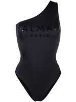 Balmain maillot de bain à logo imprimé - Noir