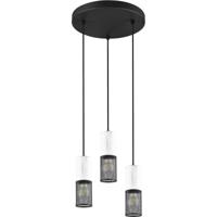 LED Hanglamp - Hangverlichting - Trion Josh - E27 Fitting - 3-lichts - Rond - Zwart Wit - Metaal - thumbnail