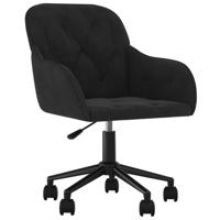 vidaXL Kantoorstoel draaibaar fluweel zwart - thumbnail
