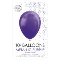 Globos Ballonnen metallic paars 30cm, 10st.