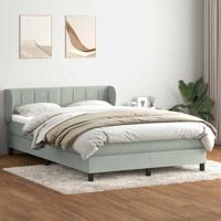 Boxspring met matras fluweel lichtgrijs 160x220 cm