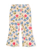 HEMA Babylegging flared rib velours bloemen ecru (ecru)