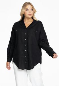 Yoek Blouse oversized | Zwart | Maat 50/52