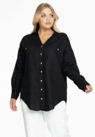 Yoek Blouse oversized | Zwart | Maat 58/60