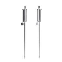 Tuinfakkel - 2x - 115 cm - RVS zilver - glasvezel lont - op lampenolie - oliefakkel