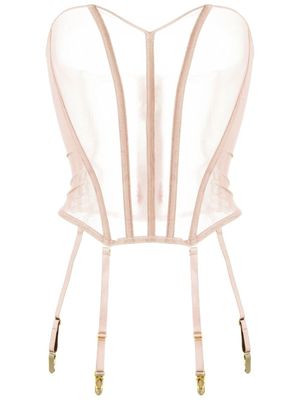 Maison Close corset L'Amoureuse à porte-jarretelles - Rose