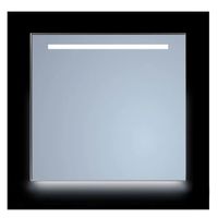 Spiegel Sanicare Q-Mirrors 75x70 cm Vierkant Met Aan De Bovenkant & Onderzijde LED Cold White, Omlijsting Aluminium incl. ophangmateriaal Met Afstandsbediening